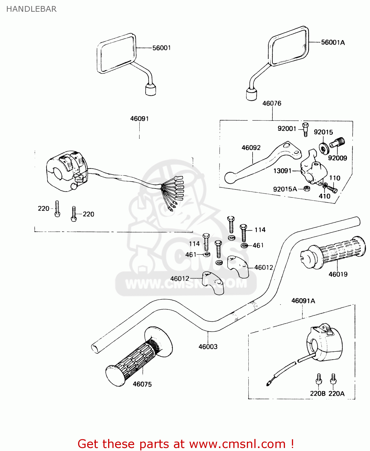 HANDLEBAR KH125L1 1983 USA