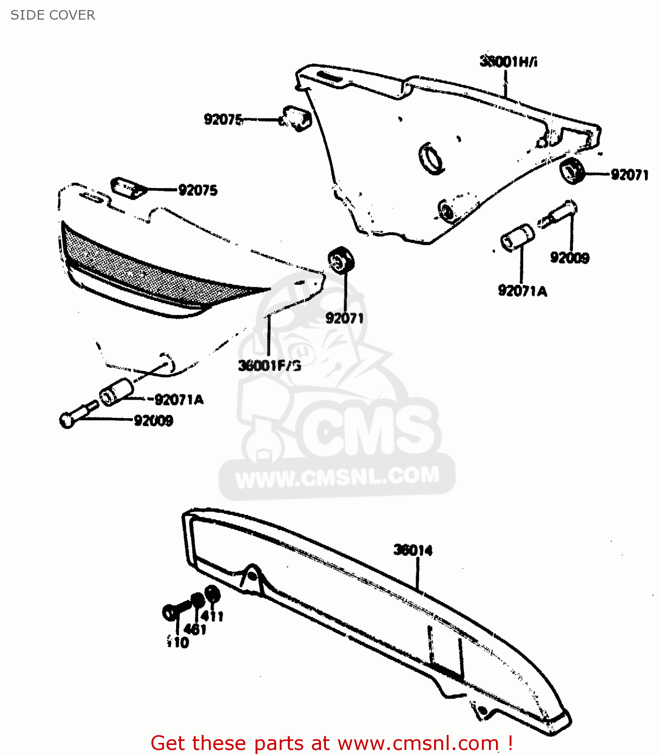 SIDE COVER KH125L1 1983 USA