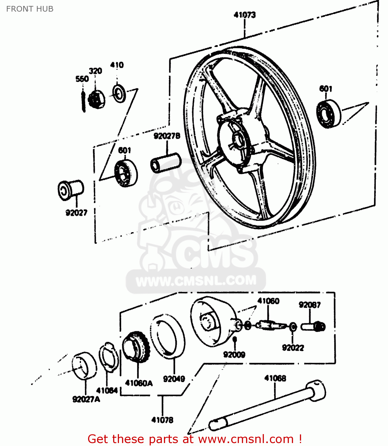 FRONT HUB KH125L1 1983 USA