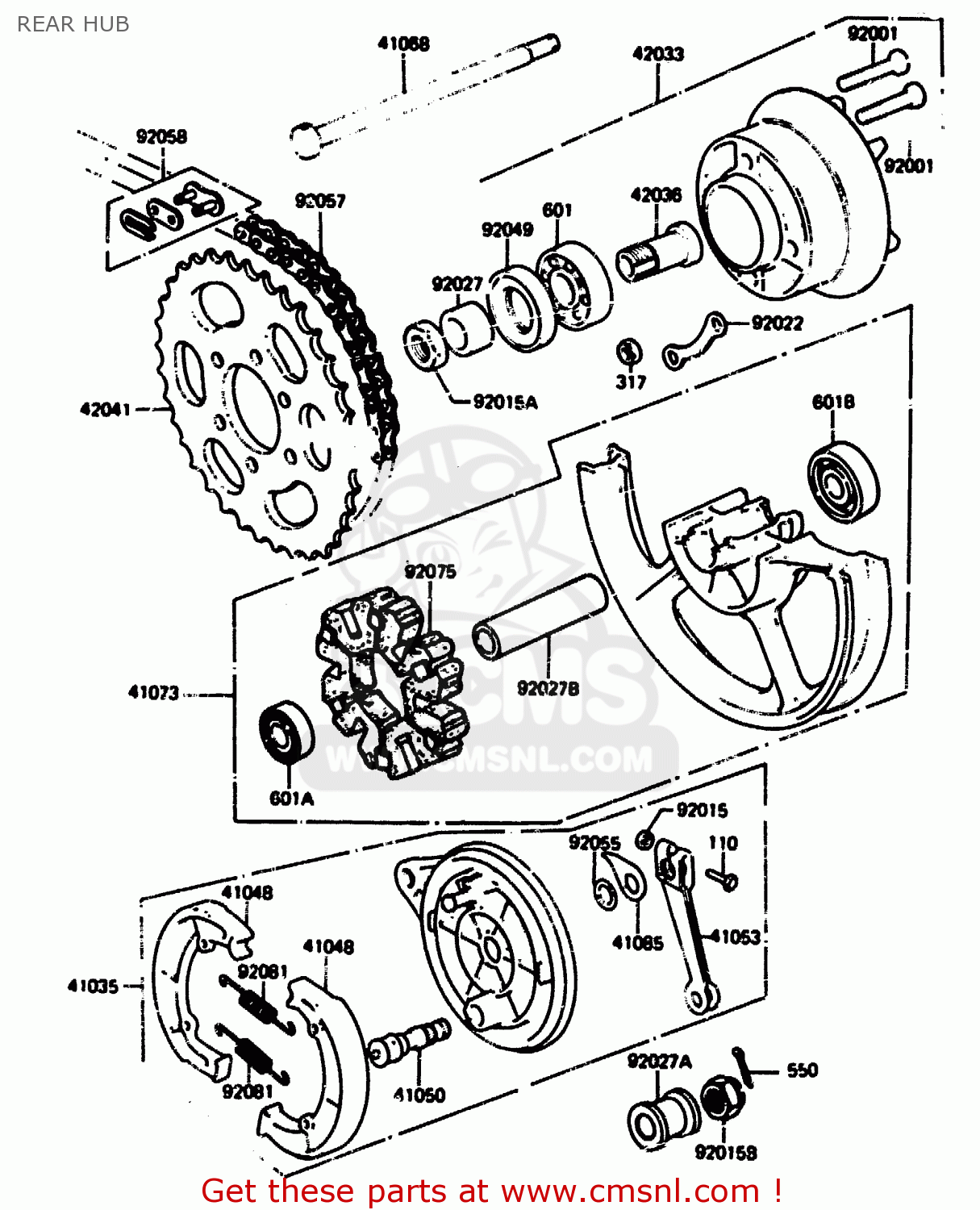 REAR HUB KH125L1 1983 USA