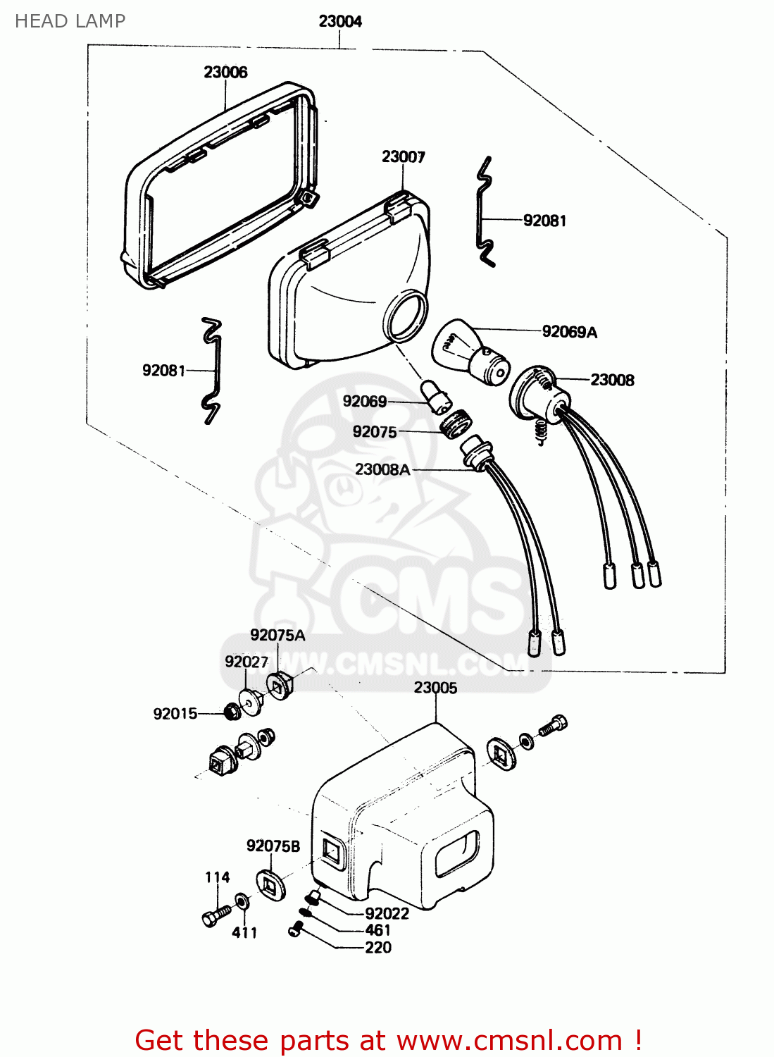 HEAD LAMP KH125L1 1983 USA