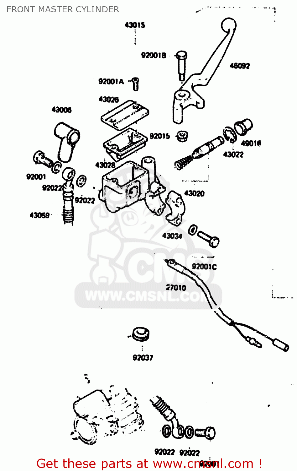 FRONT MASTER CYLINDER KH125L1 1983 USA