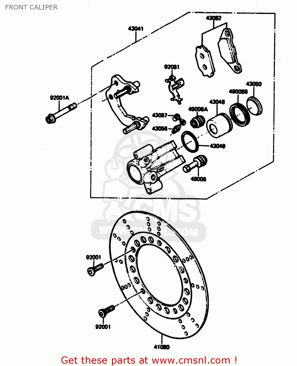 FRONT CALIPER KH125L1 1983 USA