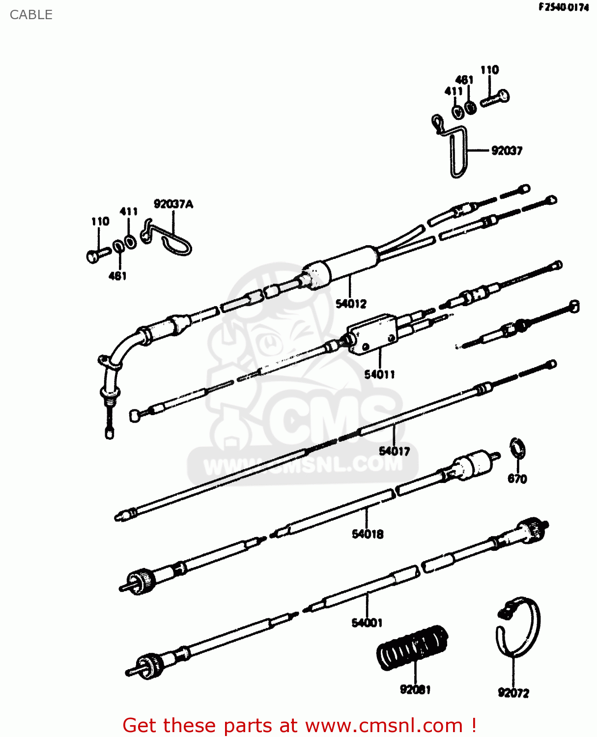 CABLE KH125L1 1983 USA