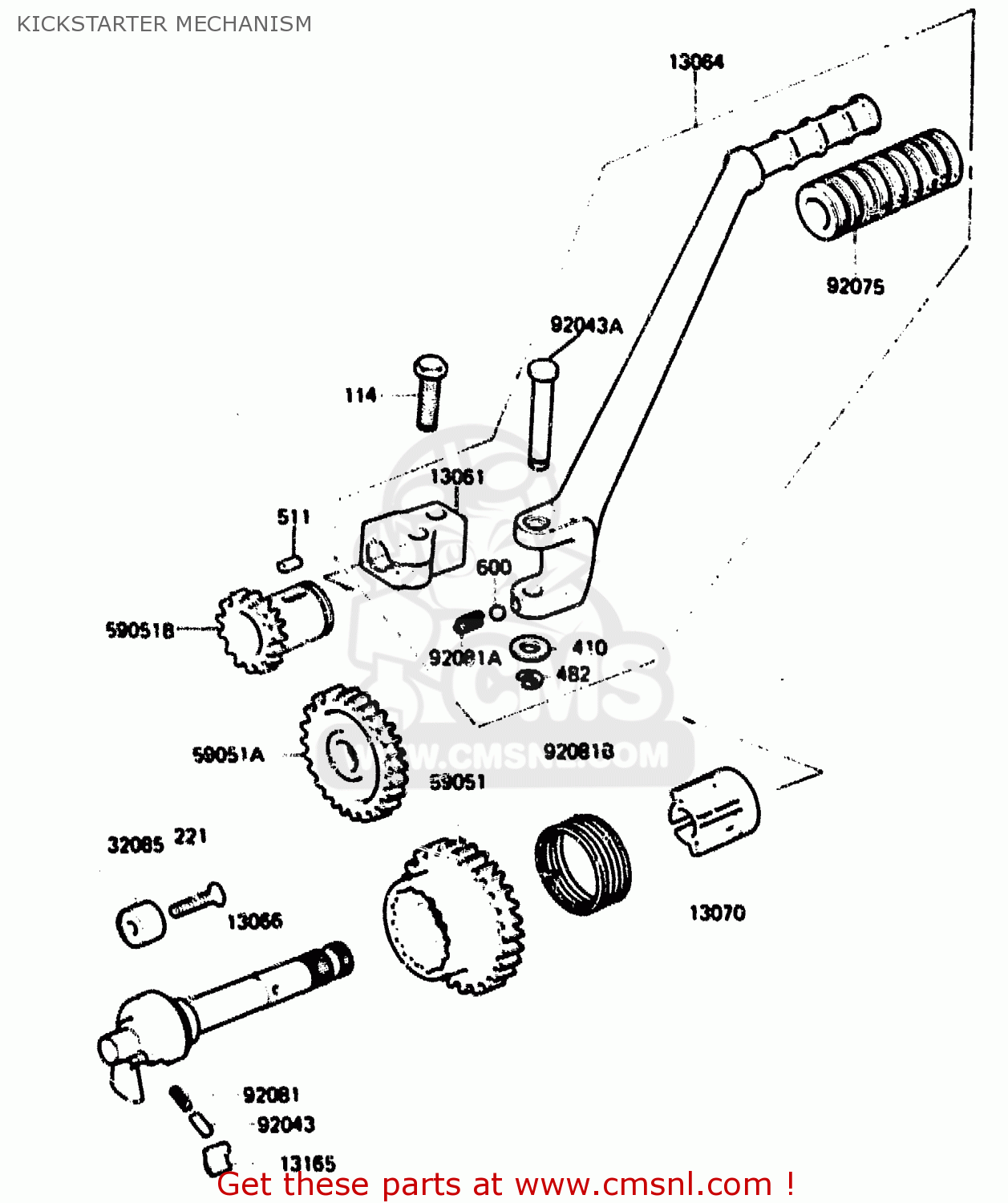KICKSTARTER MECHANISM KH125L1 1983 USA