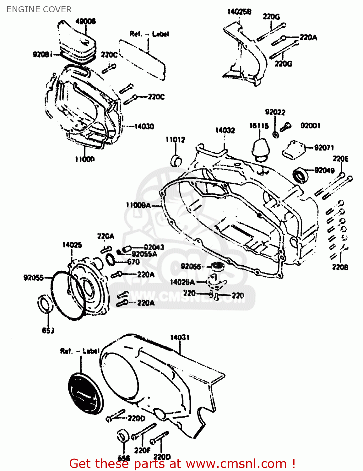 ENGINE COVER KH125L1 1983 USA