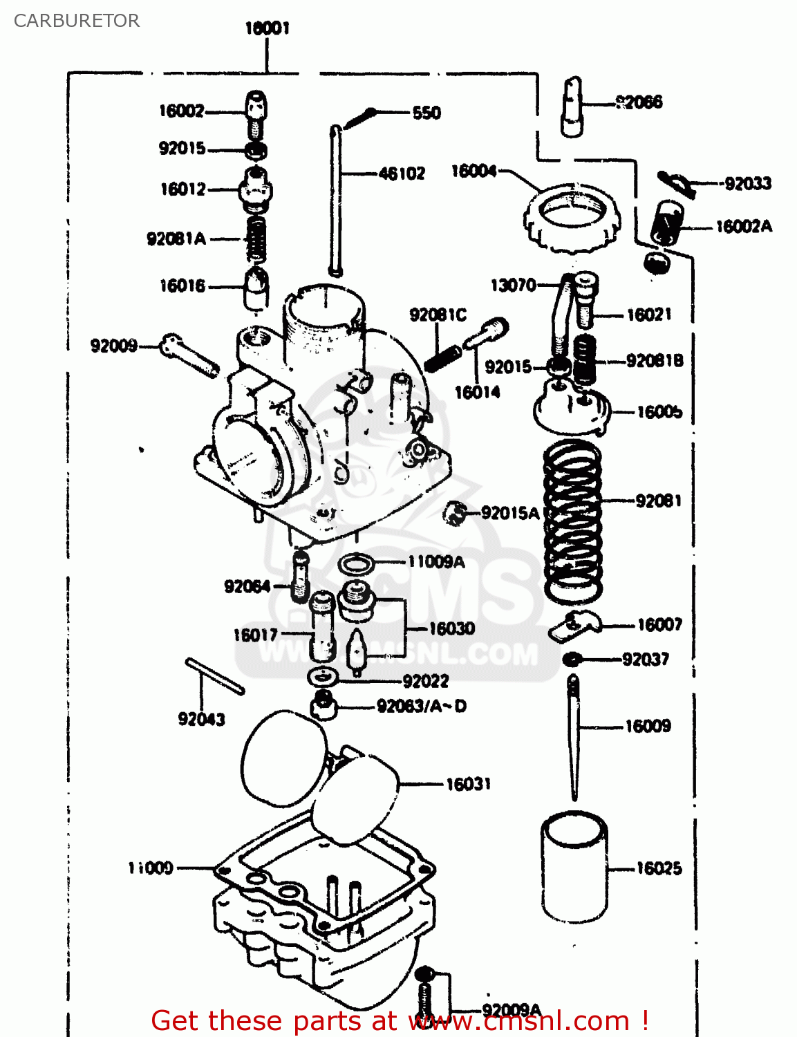 CARBURETOR KH125L1 1983 USA
