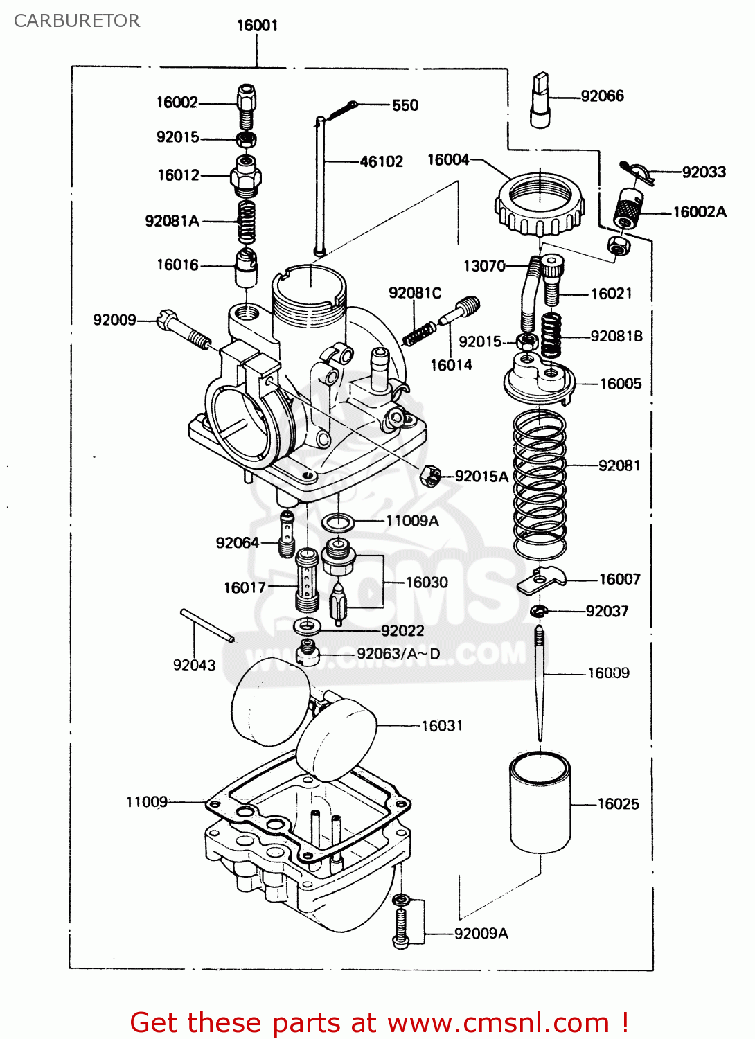 CARBURETOR KH125L1 1983 USA