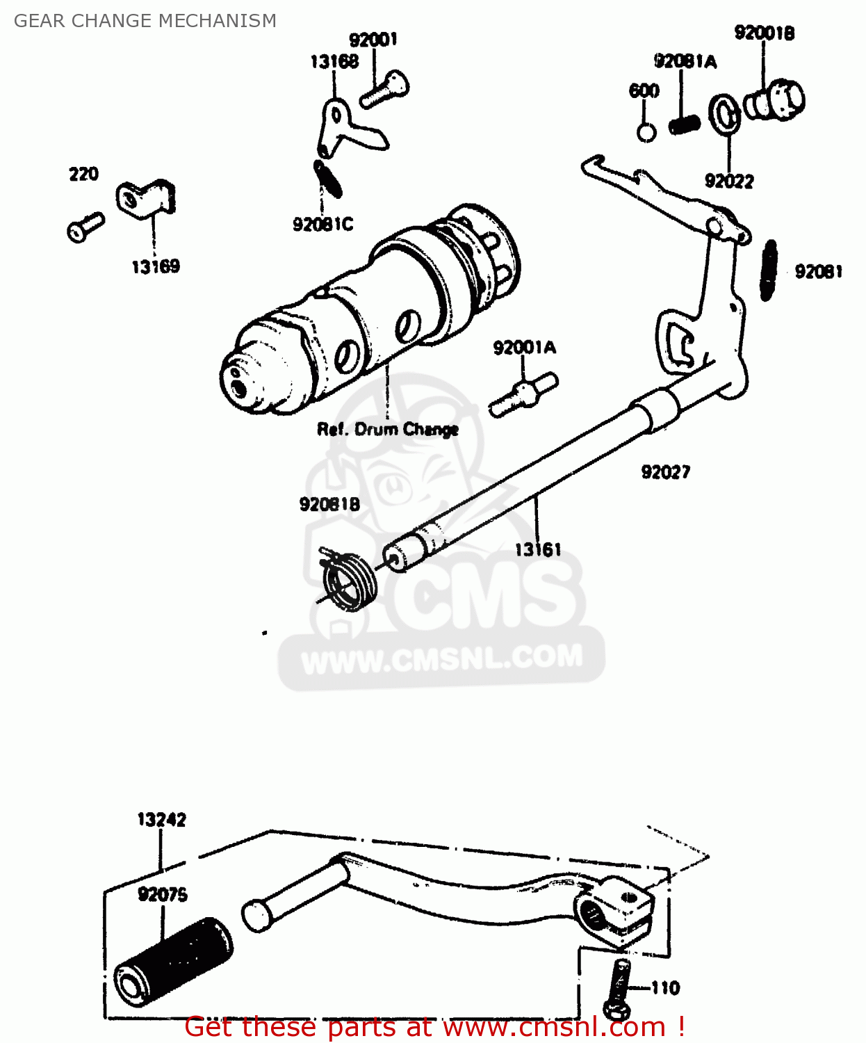 GEAR CHANGE MECHANISM KH125L1 1983 USA