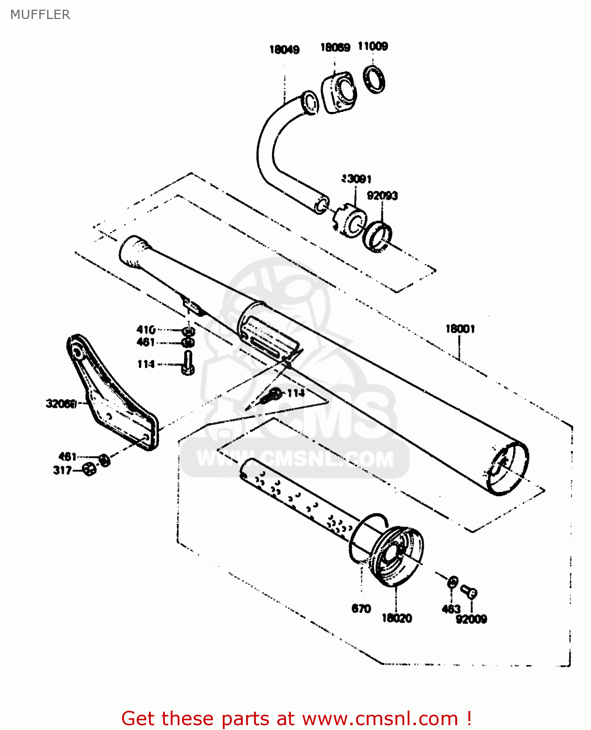MUFFLER KH125L1 1983 USA