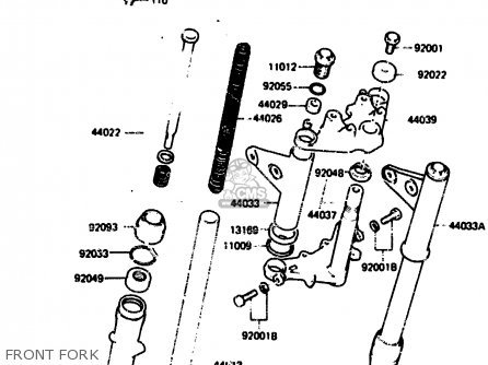 FRONT FORK - KH125L1 1983 USA