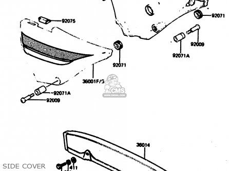 SIDE COVER - KH125L1 1983 USA