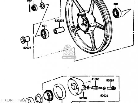 FRONT HUB - KH125L1 1983 USA