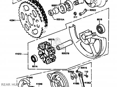 REAR HUB - KH125L1 1983 USA