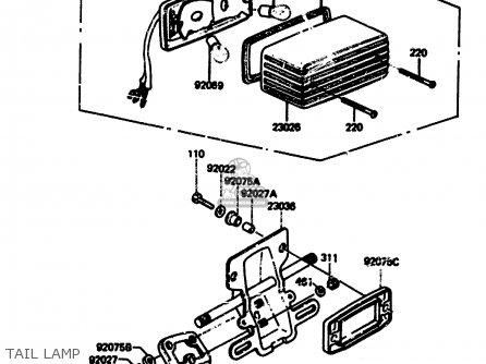 TAIL LAMP - KH125L1 1983 USA
