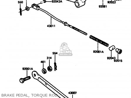 BRAKE PEDAL, TORQUE ROD - KH125L1 1983 USA