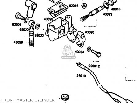 FRONT MASTER CYLINDER - KH125L1 1983 USA