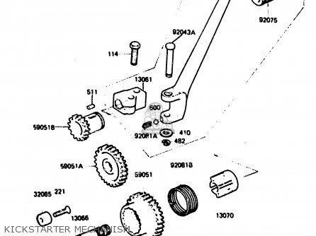 KICKSTARTER MECHANISM - KH125L1 1983 USA