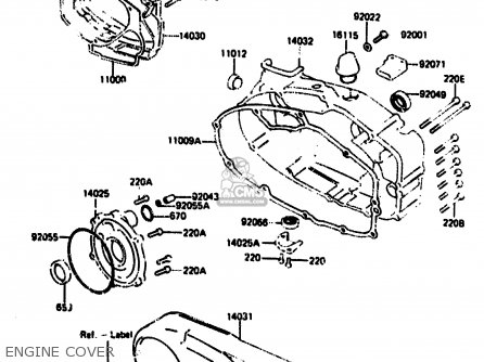 ENGINE COVER - KH125L1 1983 USA