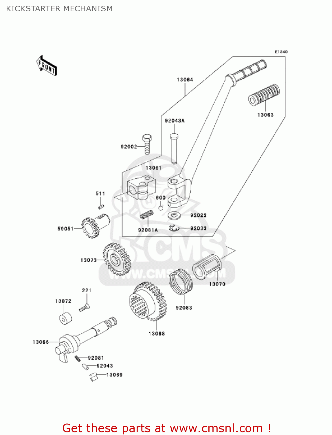 KICKSTARTER MECHANISM KH125M5 2000 CANADA
