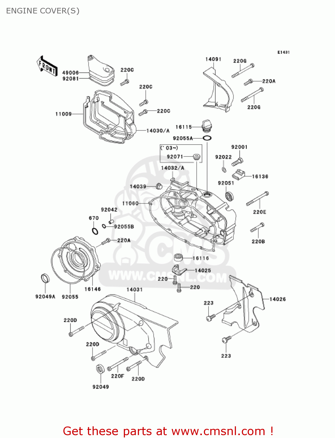 ENGINE COVER(S) KH125M5 2000 CANADA