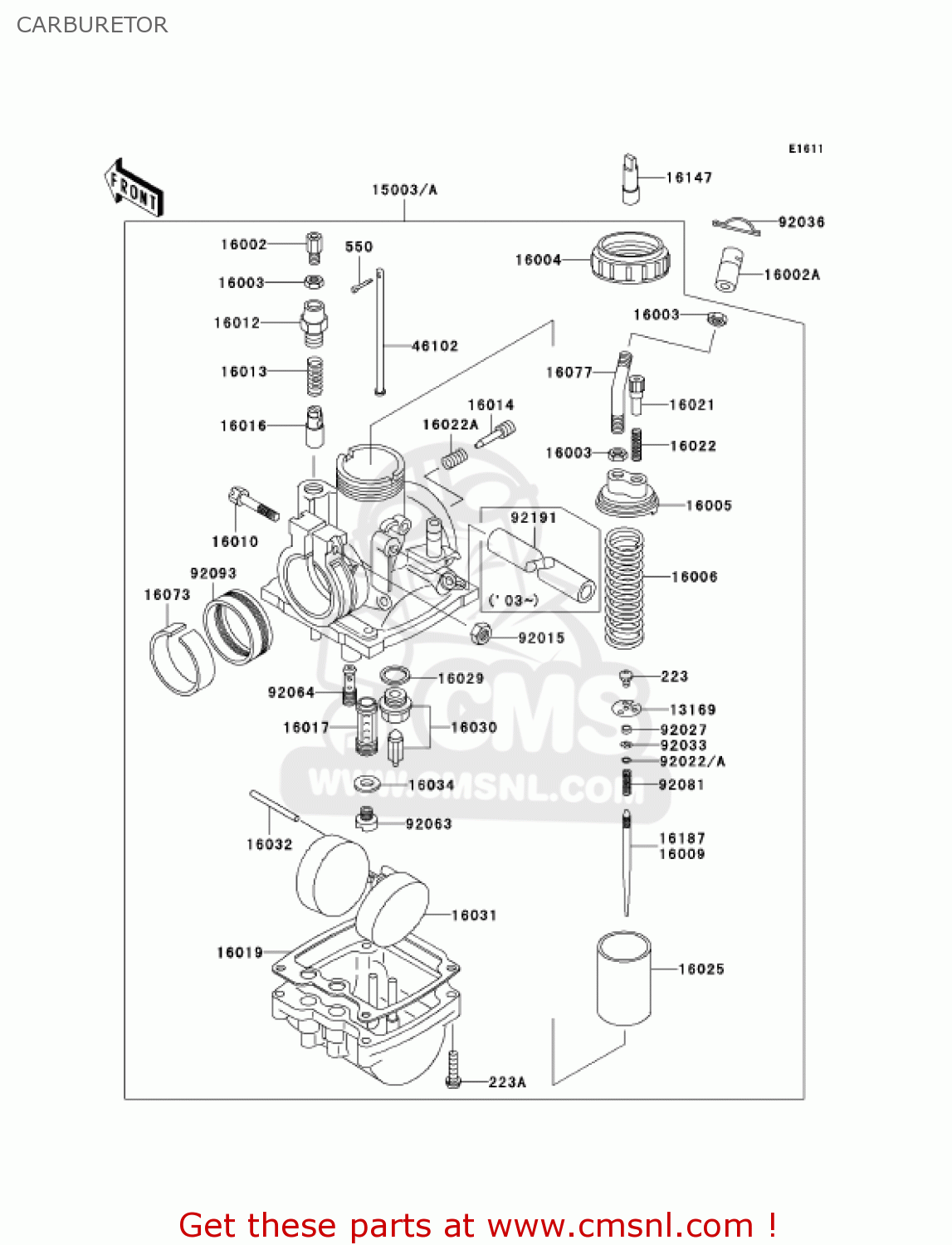 CARBURETOR KH125M5 2000 CANADA