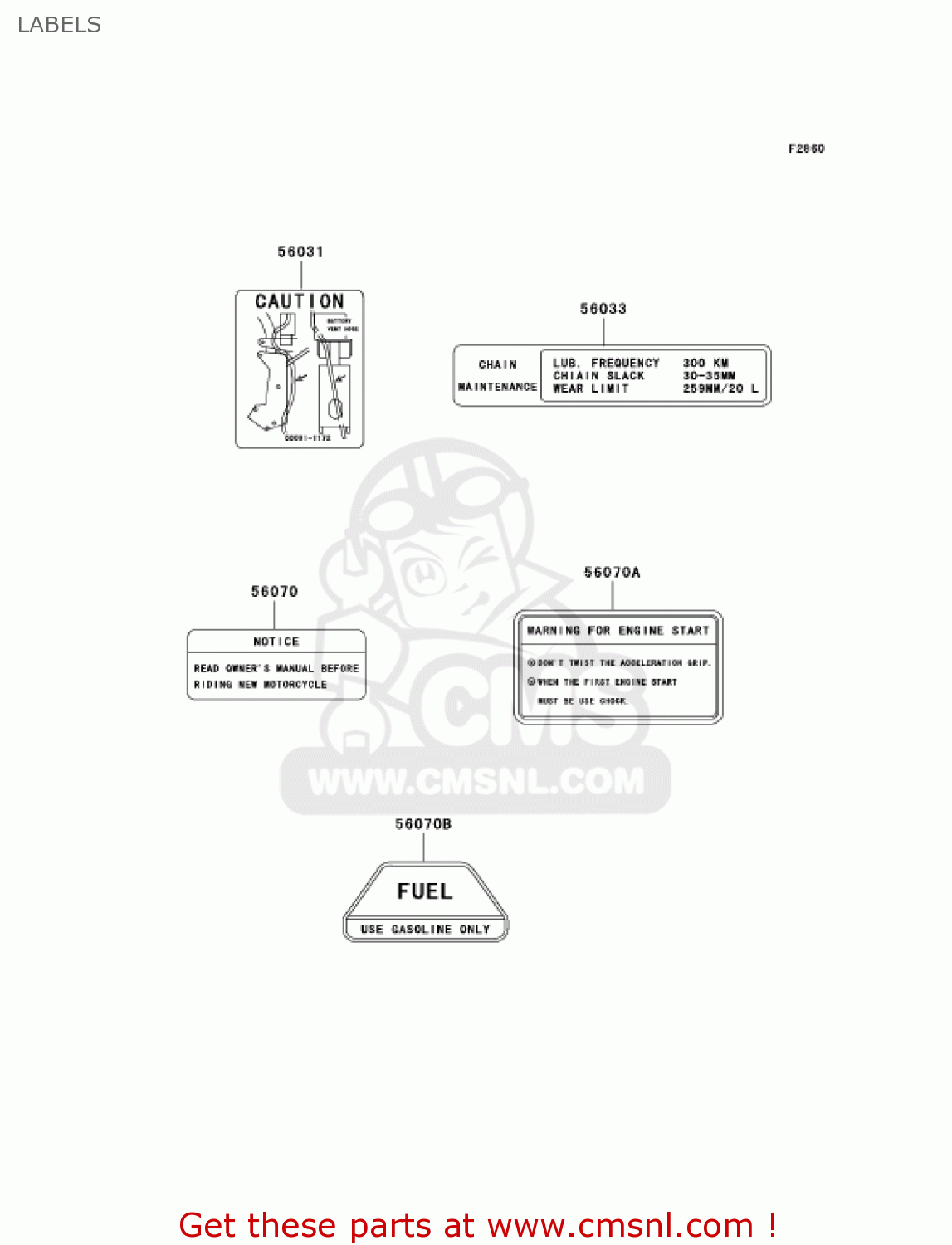 LABELS KH125M5 2000 CANADA