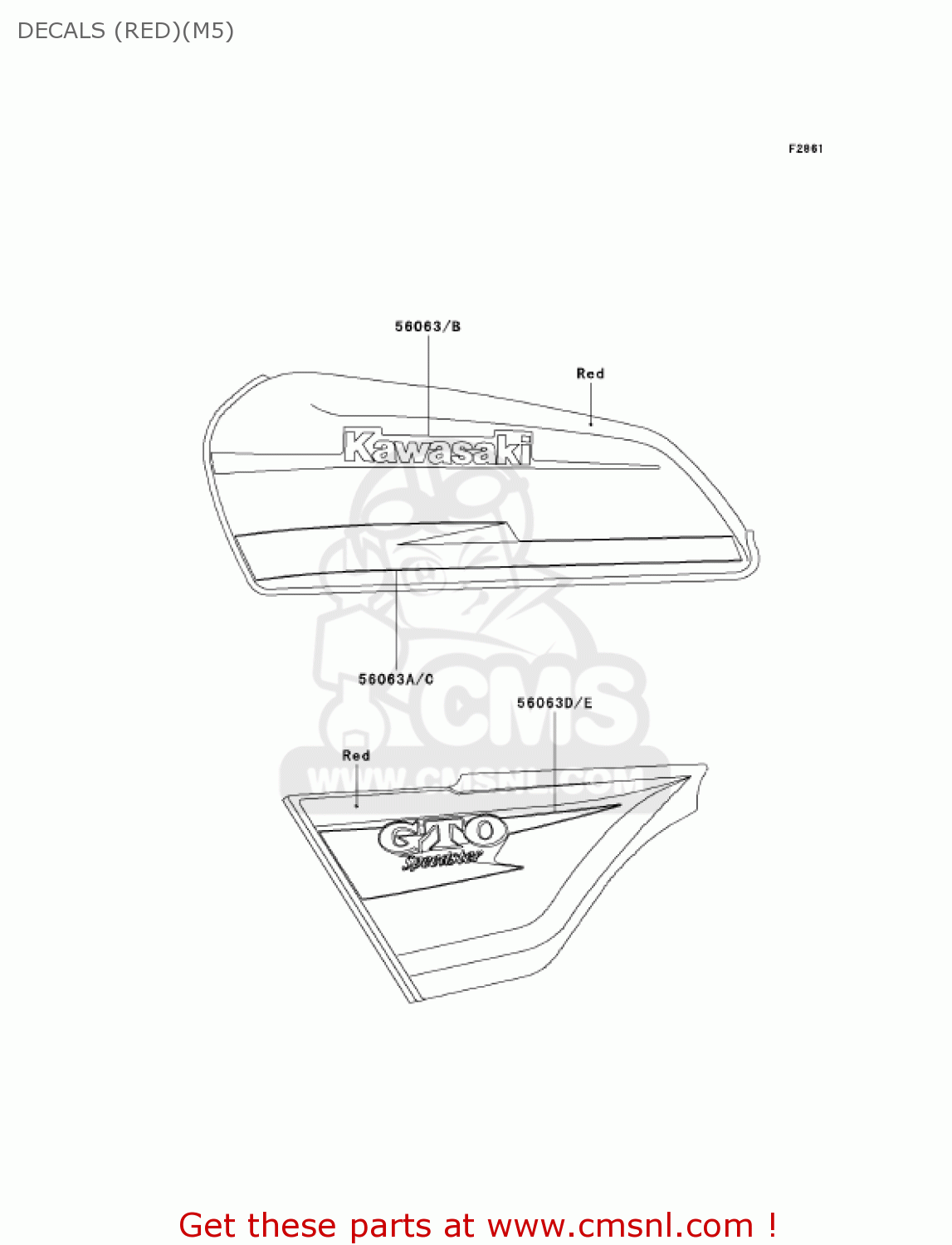 DECALS (RED)(M5) KH125M5 2000 CANADA