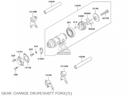 GEAR CHANGE DRUM/SHIFT FORK(S) - KH125M5 2000 CANADA