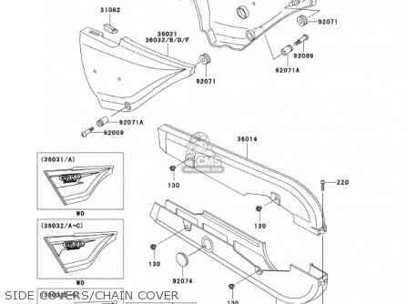SIDE COVERS/CHAIN COVER - KH125M5 2000 CANADA