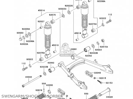 SWINGARM/SHOCK ABSORBER - KH125M5 2000 CANADA