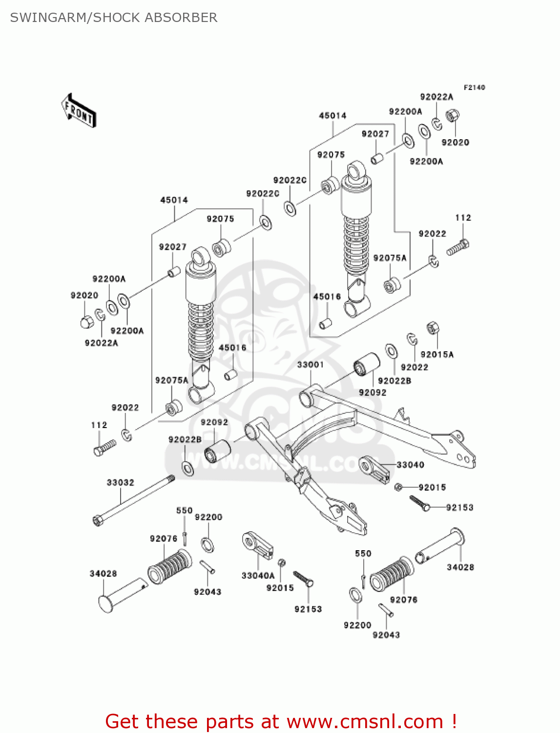 SWINGARM/SHOCK ABSORBER KH125M8 2003 CANADA