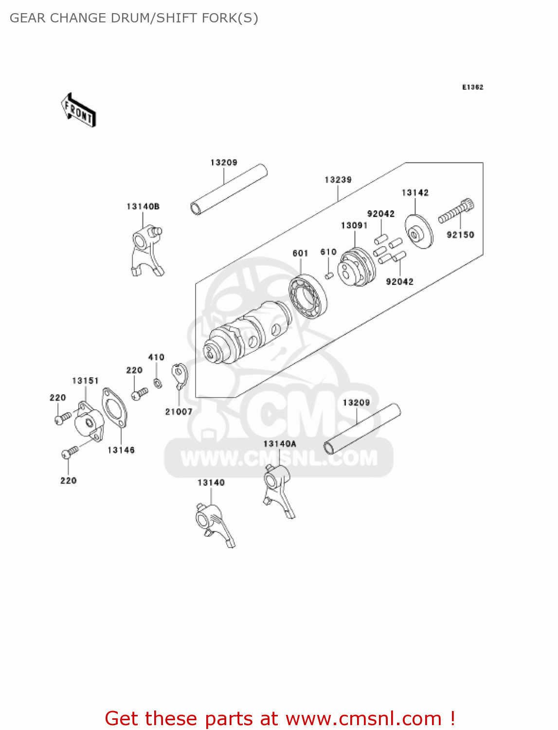 GEAR CHANGE DRUM/SHIFT FORK(S) KH125M8 2003 CANADA