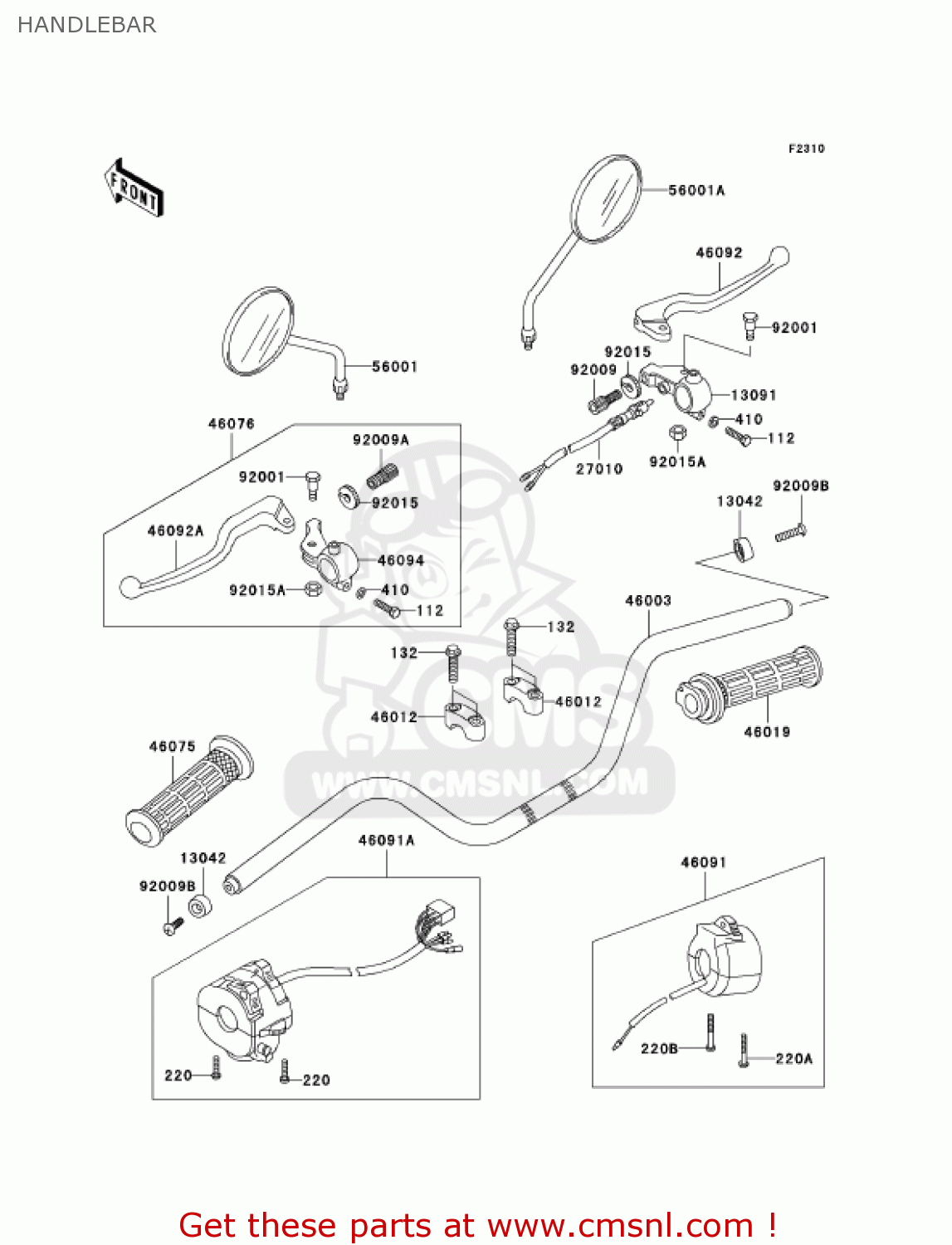 HANDLEBAR KH125M8 2003 CANADA