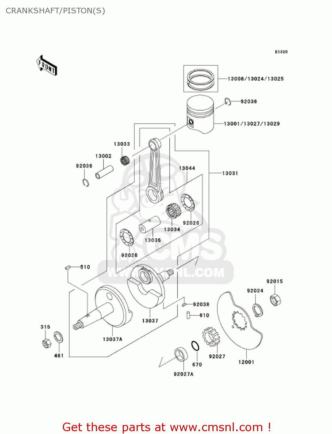 CRANKSHAFT/PISTON(S) KH125M8 2003 CANADA
