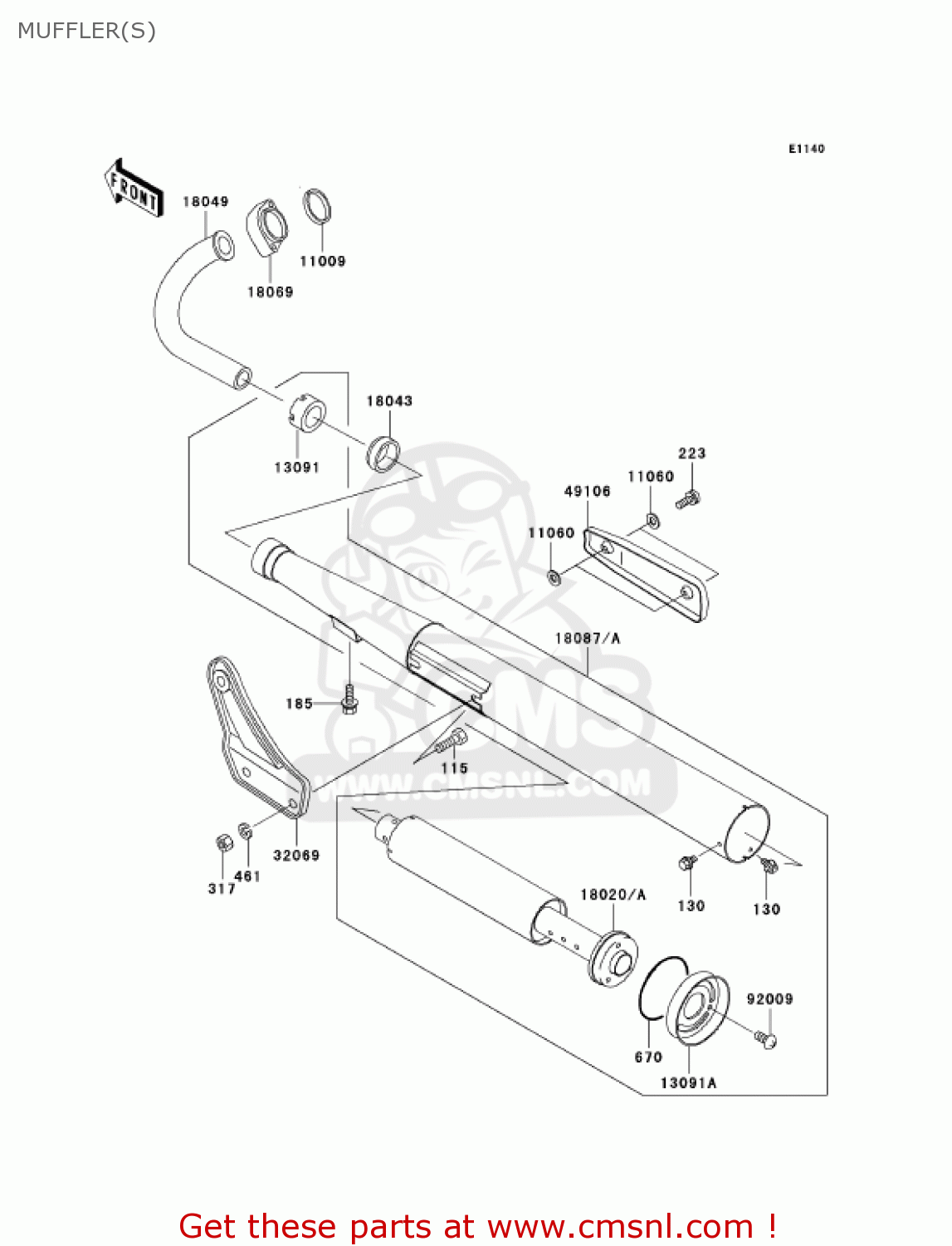 MUFFLER(S) KH125M9 2004 CANADA