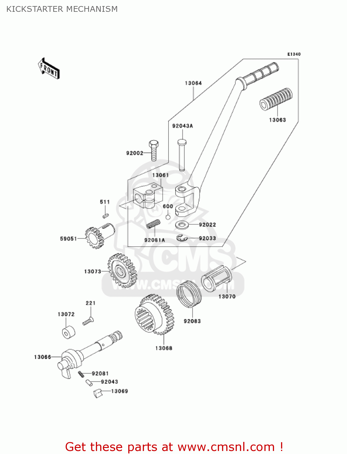 KICKSTARTER MECHANISM KH125M9 2004 CANADA
