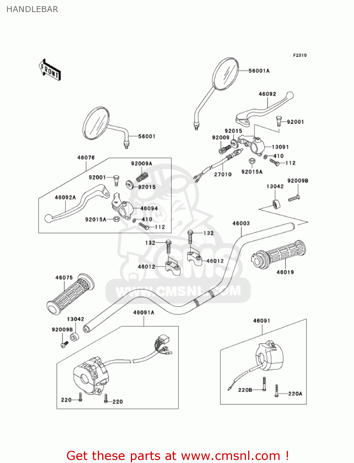 HANDLEBAR KH125M9 2004 CANADA