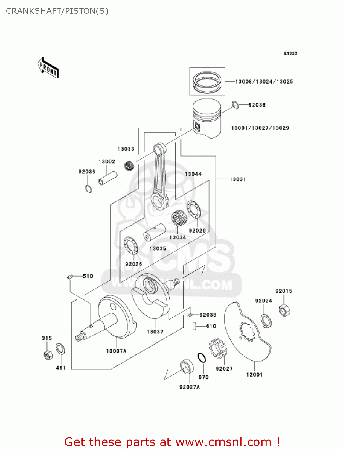 CRANKSHAFT/PISTON(S) KH125M9 2004 CANADA
