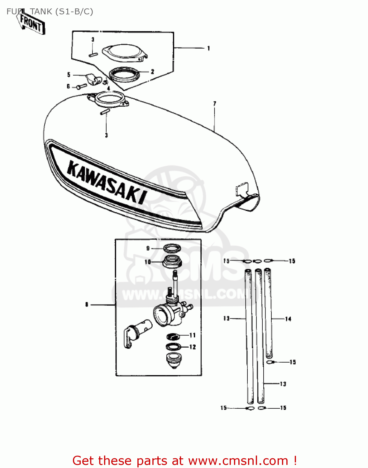 FUEL TANK (S1-B/C) KH250A5 1976 CANADA