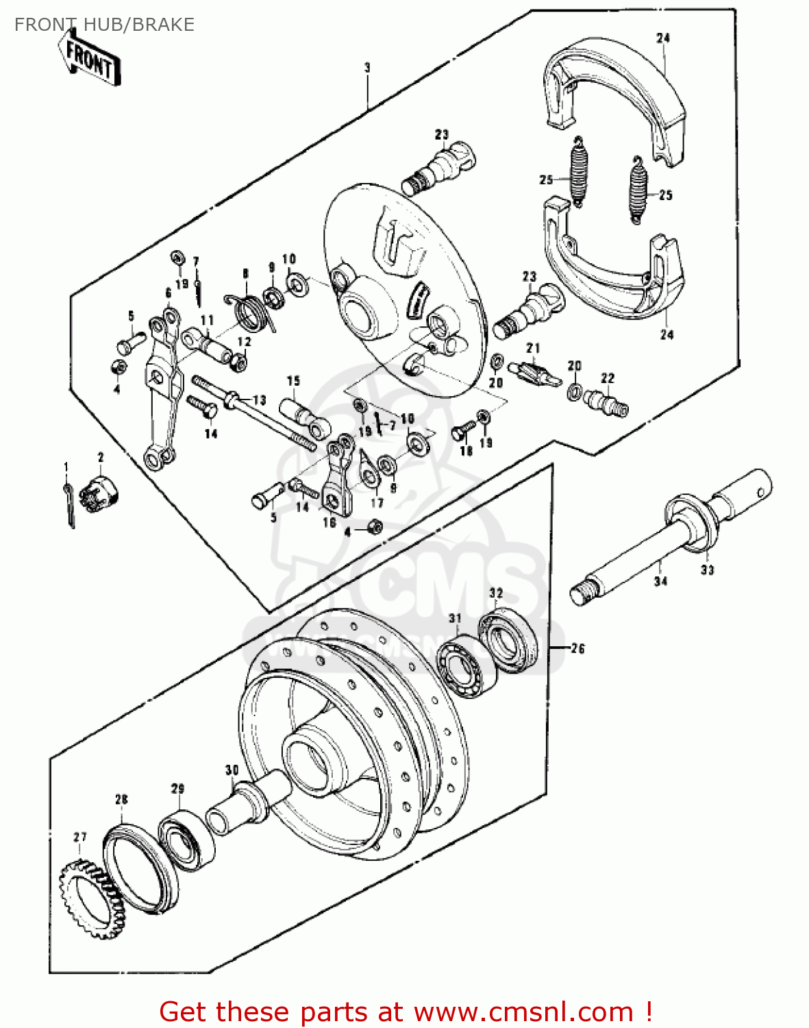 FRONT HUB/BRAKE KH250A5 1976 CANADA