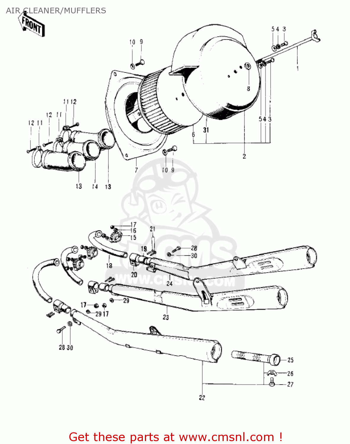 AIR CLEANER/MUFFLERS KH250A5 1976 CANADA