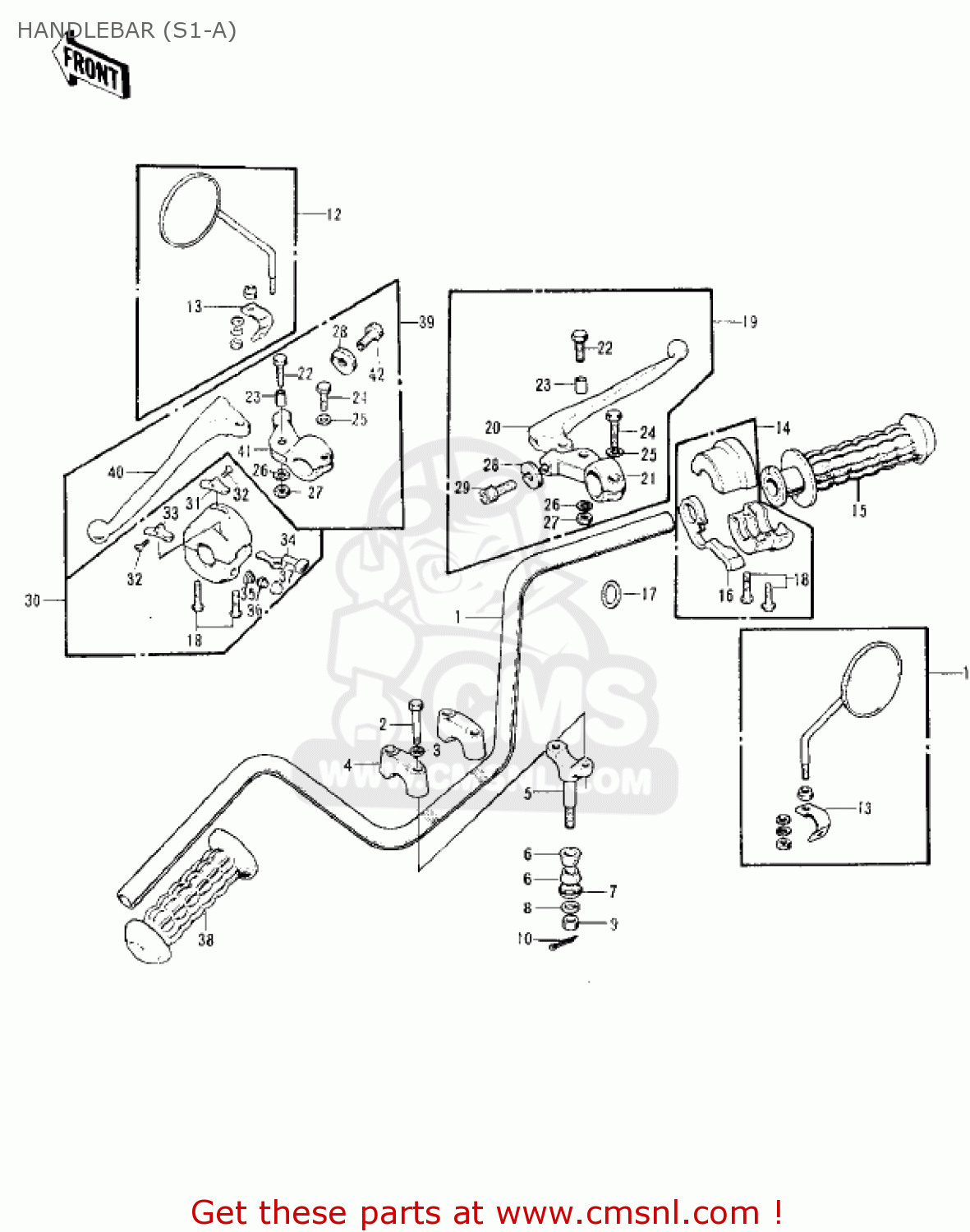 HANDLEBAR (S1-A) KH250A5 1976 CANADA