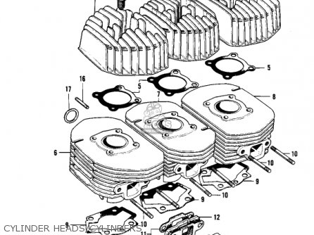 CYLINDER HEADS/CYLINDERS - KH250A5 1976 CANADA
