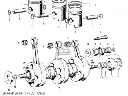 CRANKSHAFT/PISTONS - KH250A5 1976 CANADA