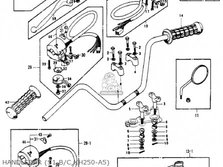 HANDLEBAR (S1-B/C,KH250-A5) - KH250A5 1976 CANADA