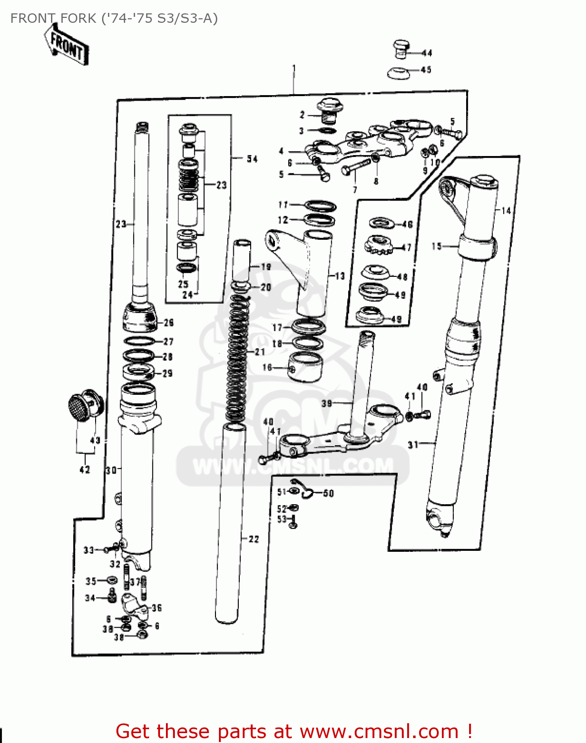 FRONT FORK ('74-'75 S3/S3-A) KH400A3 1976 USA CALIFORNIA