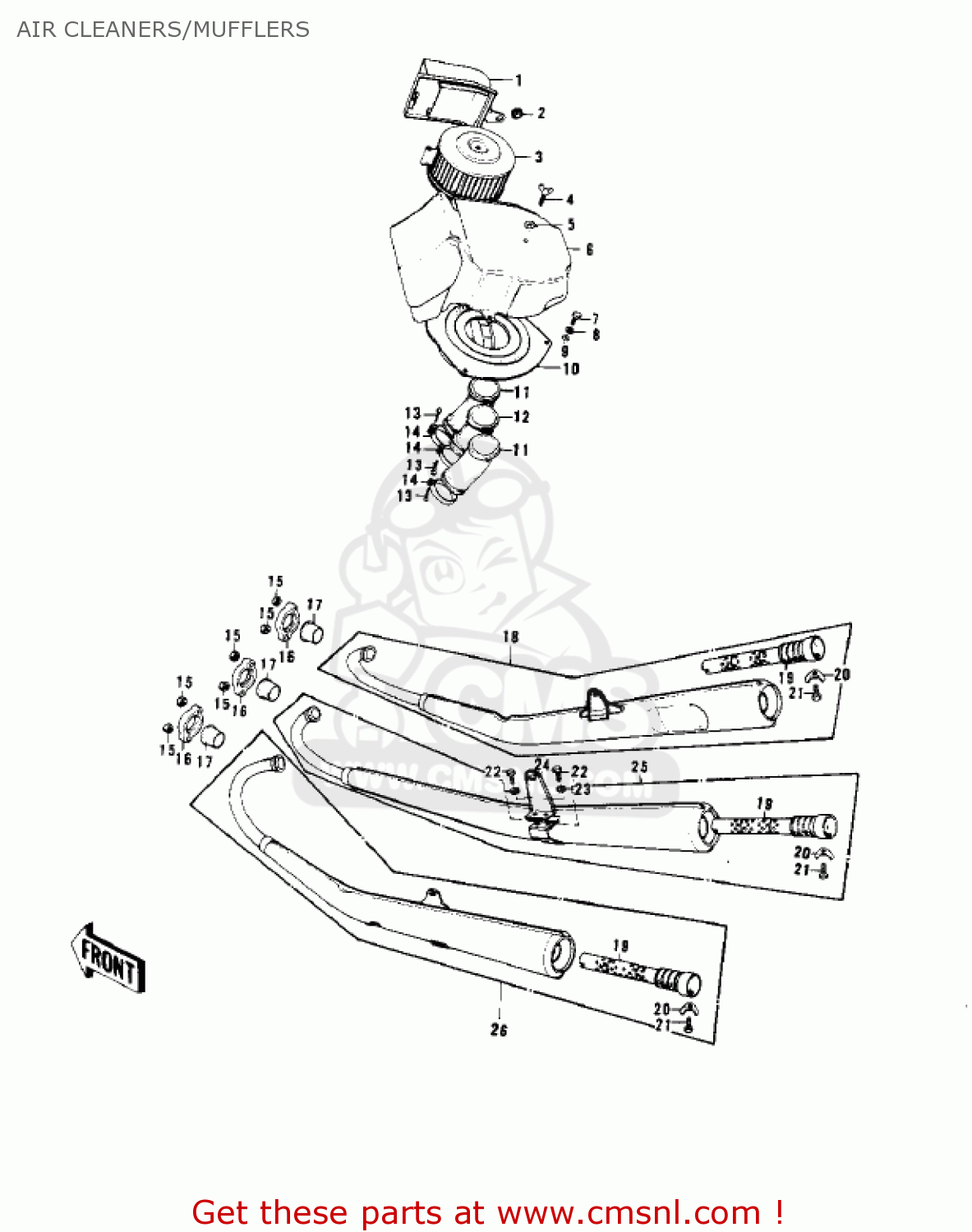 AIR CLEANERS/MUFFLERS KH400A3 1976 USA CALIFORNIA