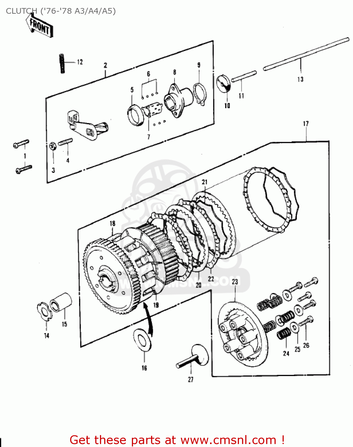CLUTCH ('76-'78 A3/A4/A5) KH400A3 1976 USA CALIFORNIA