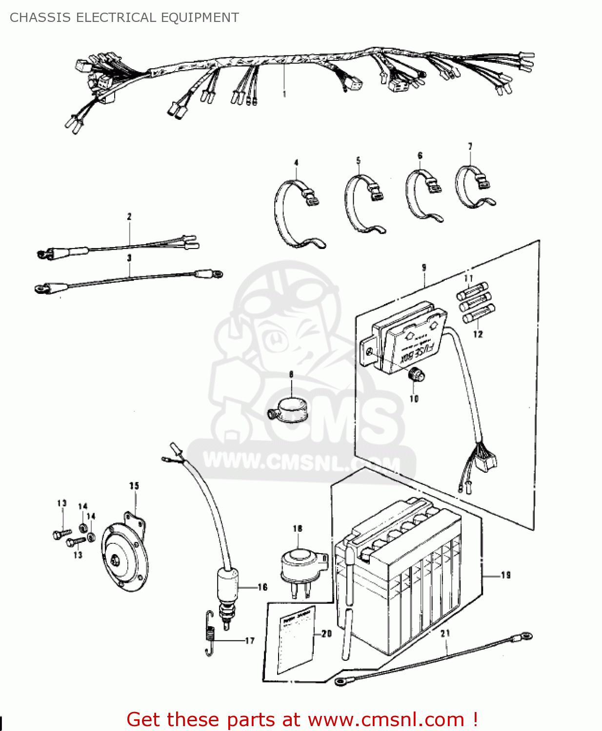 CHASSIS ELECTRICAL EQUIPMENT KH400A3 1976 USA CALIFORNIA